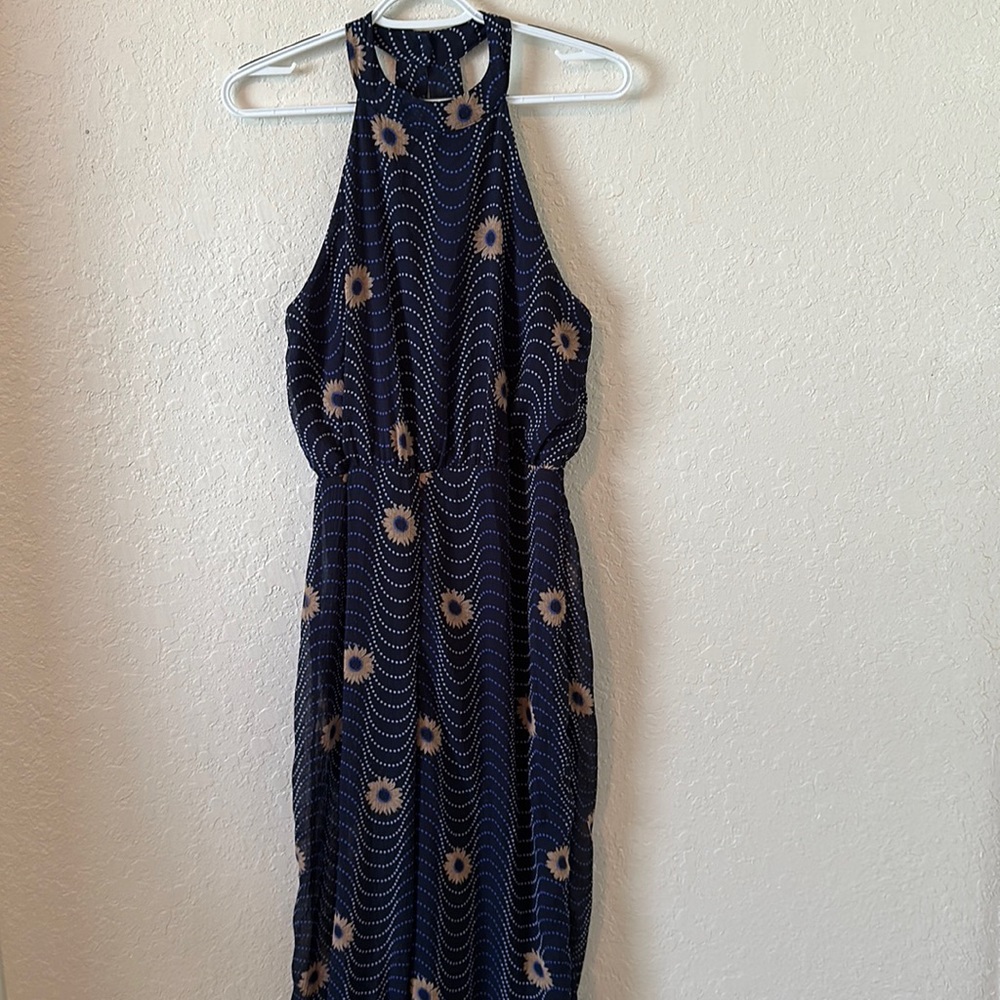 Versona jumpsuit navy blue with sunflowers size 10